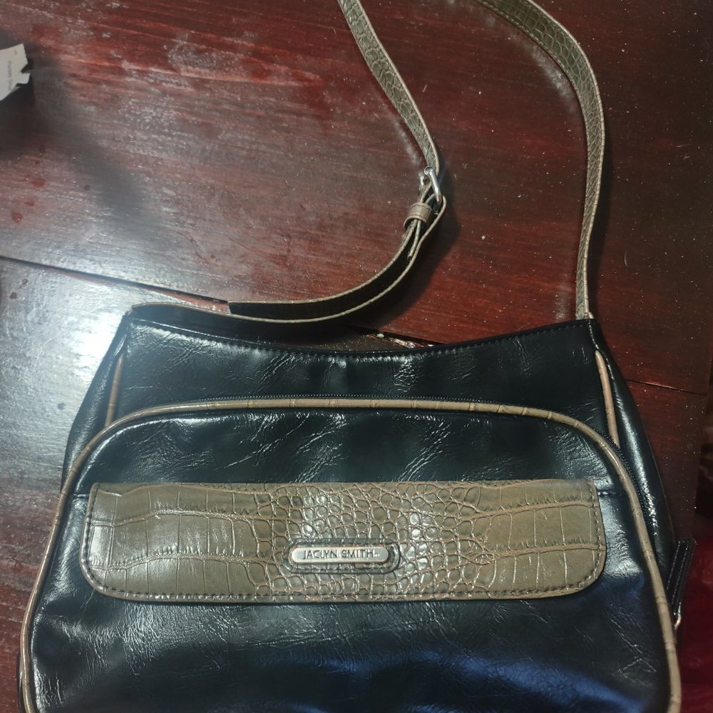 Jaclyn Smith Black Leather Purse